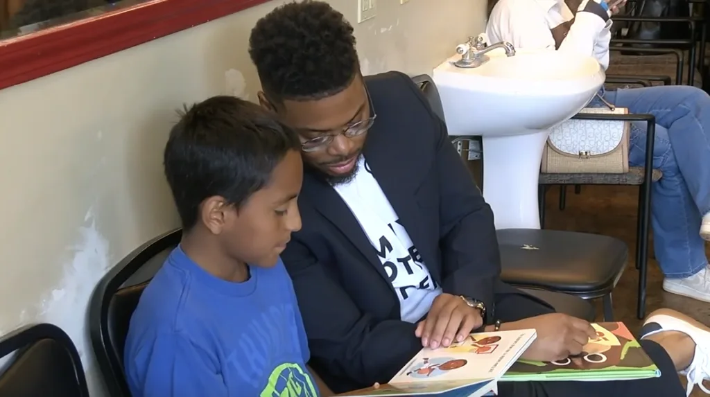 screenshot from video; team up for literacy initiative